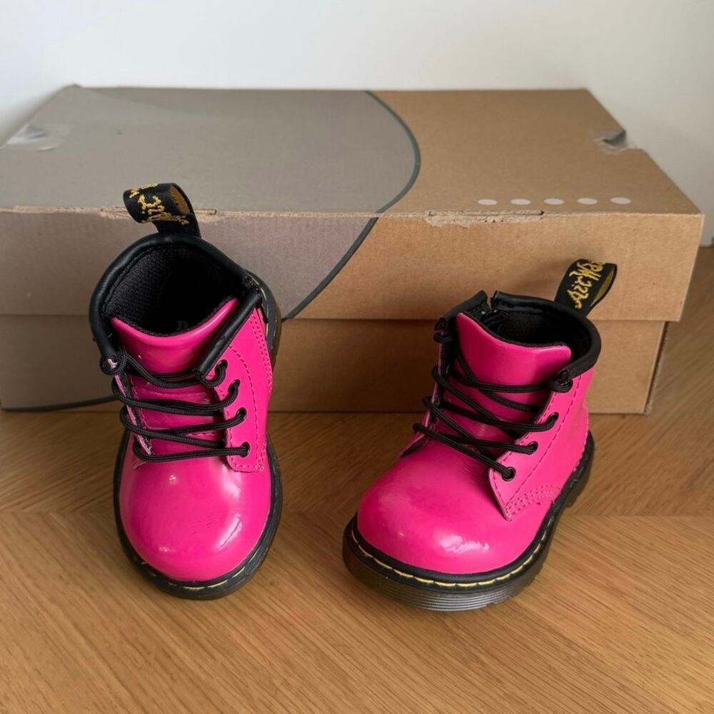 Dr. Martens 1460 Patent Leather  ‘Hot Pink’ Toddler Boots- SZ 4 C
